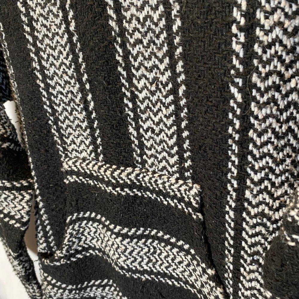 Baja Joe Mexican Baja Poncho‎ Hoodie Size Small Pullover Surfer Hippie Drug Rug - Picture 5 of 12